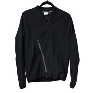 Puma Evo Black Jacket with Diagonal Zipper Mens Size Small